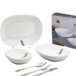 Set 3 platos rectangular y rayado, 3 tamaños,caja gris (KX 4281-8´´+10´´+12´´)
