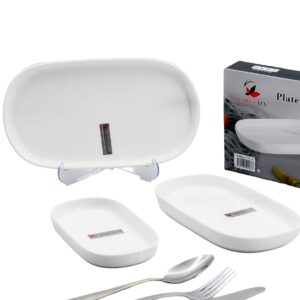 Set 3 platos porcelana, planos ovalados, 3 tamaños, caja gris (KX 4835-8´´+10´´+12´´)