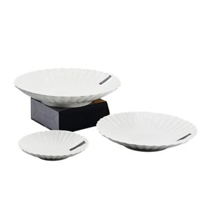 Set 3 platos circulares y rayados, 3 tamaños, caja gris(KX 2555-8´´+12´´+14´´)