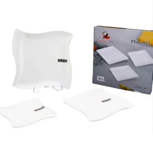 Set 3 platos cuadrado irregular, caja gris 8´´+ 10´´+ 12´´ (PD2084)