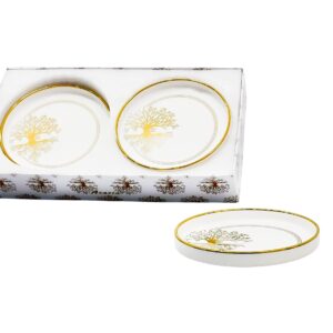 Set 6 platos circular porcelana,diseño arbol (KX 3013T-6S)