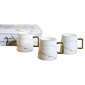Set 6 tazas de porcelana, diseño grietas(KX 3182MA-W-6S)