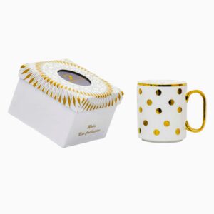 Taza individual de porcelana, diseño de puntos