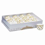 12 tazas para espresso porcelana, diseño puntos(KX 2638N2-CAWA-12S)