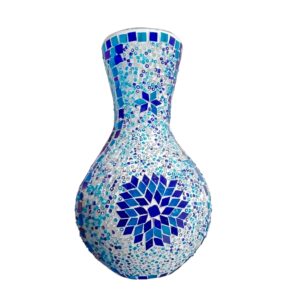 Lámpara de jarrón grande blanco, estrella azul(N1).