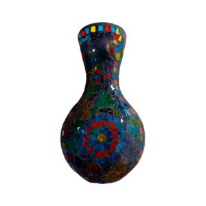 Lampara de jarrón grande negro multicolor con estrella (N8)
