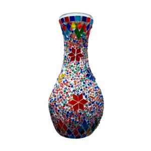 Lámpara de jarrón pequeño blanco con estrellas multicolor(LC01)
