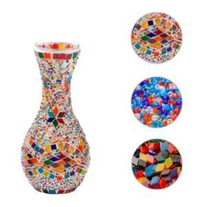 Lámpara de jarrón pequeño blanco con ondas multicolor(BL03)