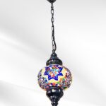 Lámpara turca individual, globo ovalado grande de 8 PULG, Largo de cadena 50cm