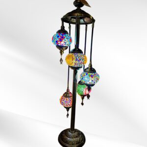 Lampara de pedestal de 5 globos, 5 pulg