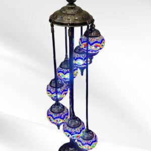 Lámpara turca de pedestal 7 globos 5 plgs espiral