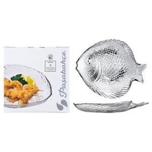 Set 6 platos GRANDE de vidrio, forma de pez Pasabahce Marine (10257)