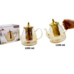 Tetera de vidrio dorado 1000ml (KX 222-60)