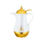 Termo diseño arabe BLANCO PARA CAFÉ, interior de vidrio1 L (GW-C)