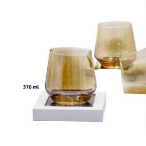 Set 6 vasos de vidrio Dorado 370ml Qing Ping Guo Deli Glassware (KX 1070-1)