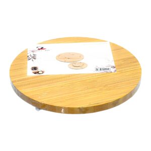 Tabla para cortar pizza circular  giratoria de bambú (KX 34241-15)