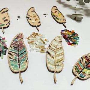 kit de mosaico forma de pluma celeste
